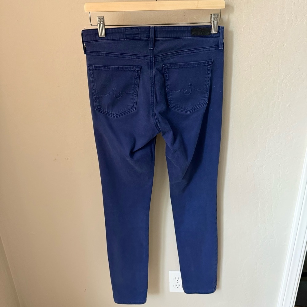 AG Adriano Goldschmidt Prima Cigarette Mid-Rise Stretch Sateen Jeans Royal Blue - Picture 9 of 15